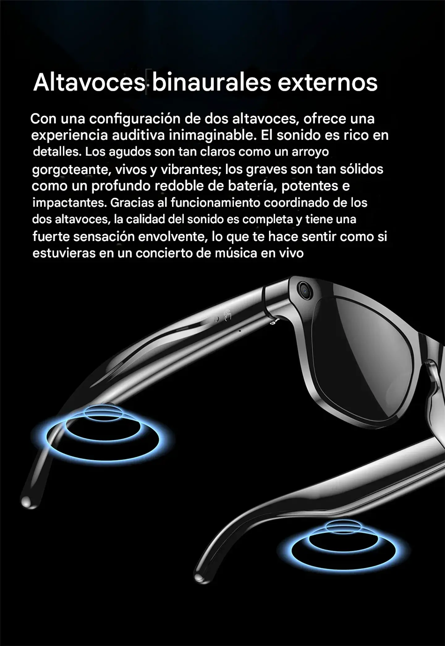 Gafas Inteligentes 8K HD · Cámara 100MP · ChatGPT · Llamadas Bluetooth 3