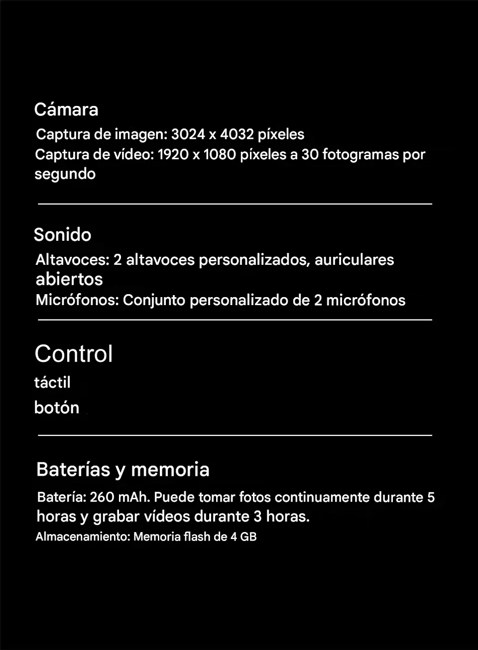 Gafas Inteligentes 8K HD · Cámara 100MP · ChatGPT · Llamadas Bluetooth 8