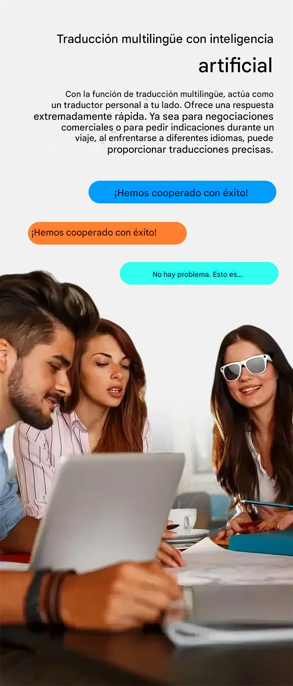 Gafas Inteligentes 8K HD · Cámara 100MP · ChatGPT · Llamadas Bluetooth 11