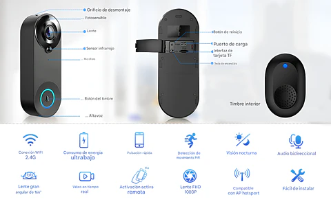 Videoportero WiFi 5G 1080P Timbre Inteligente