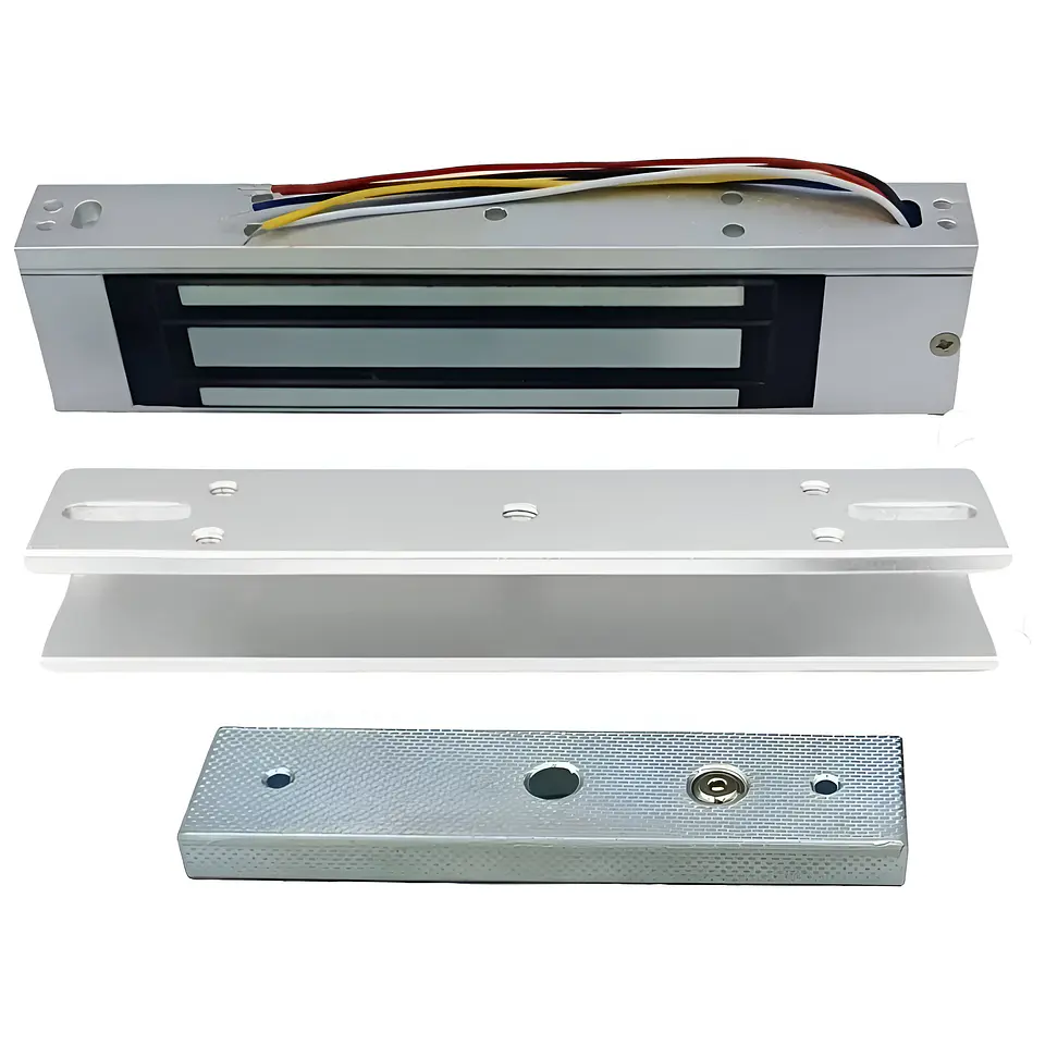 Cerradura Retenedor Magnético 180KG 12V con Soporte U para Puerta de Vidrio 1
