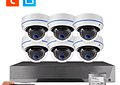 Kit de Cámaras de Seguridad POE Tuya 8MP 4K con Audio y Visión Nocturna | NVR 6 Canales Disco Duro 2T