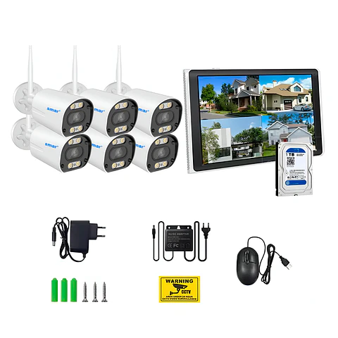 Kit de Cámaras WiFi NVR 8CH 5MP/3MP - Visión Nocturna a Color y Detección Humana