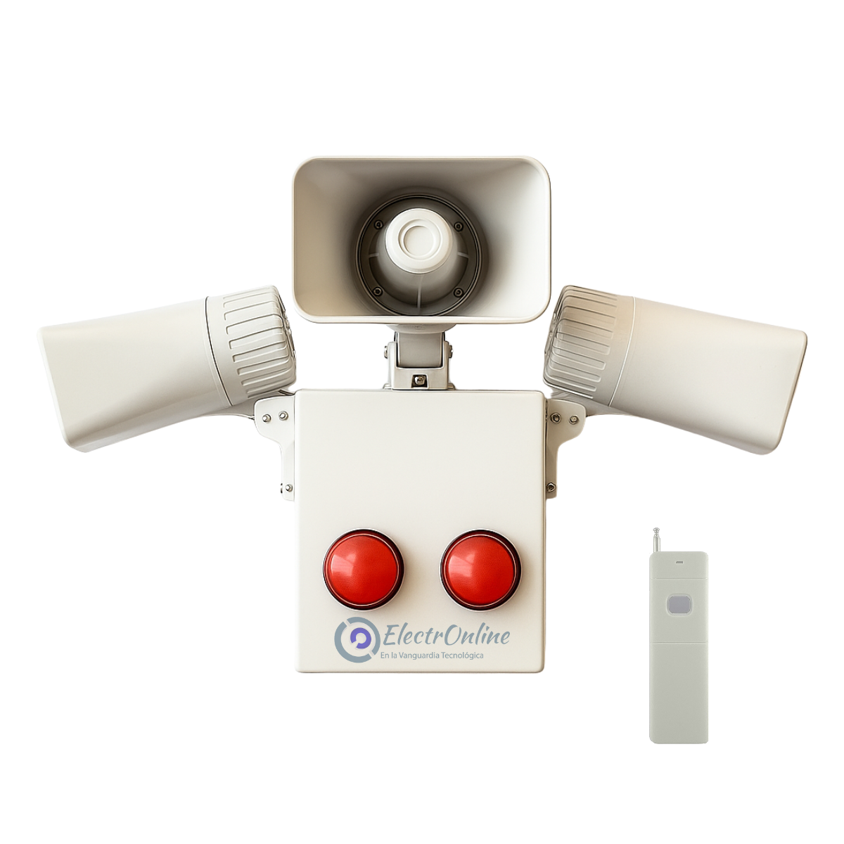 Alarma Comunitaria GSM con Llamada Perdida (RTU5024) y Controles Remotos RF – Sirena 90W, Hasta 200 Teléfonos y 100 Controles