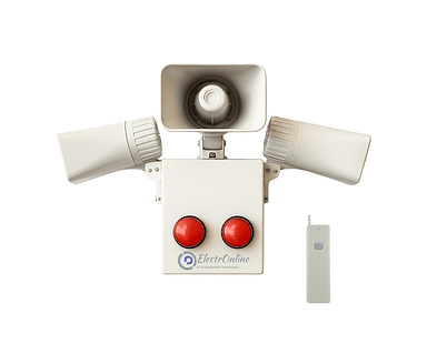 Alarma Comunitaria GSM con Llamada Perdida (RTU5024) y Controles Remotos RF – Sirena 90W, Hasta 200 Teléfonos y 100 Controles