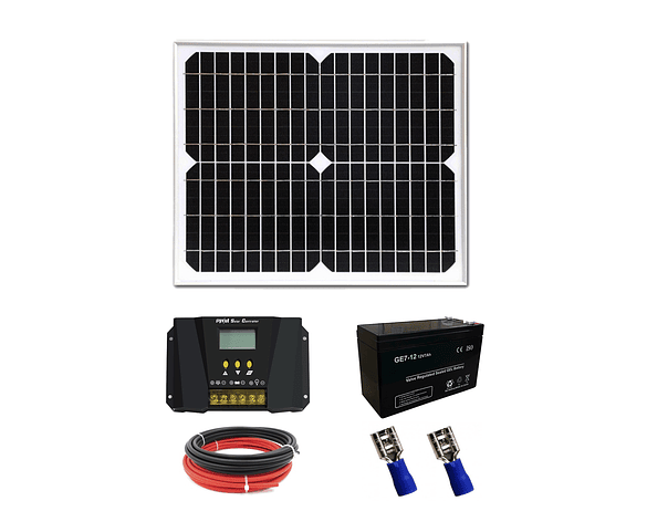 Kit Solar 150W con Batería 100Ah y Controlador 20A para Sistemas de Seguridad, Alarmas y Equipos Autónomos