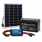 Kit Solar 150W con Batería 100Ah y Controlador 20A para Sistemas de Seguridad, Alarmas y Equipos Autónomos - Miniatura 1