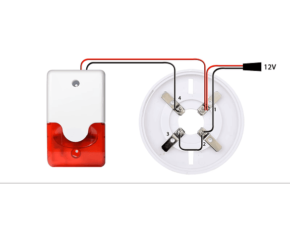 Detector de Humo Fotoeléctrico con Cable para Alarmas – Sensor de Alta Sensibilidad DC 9-24V independiente
