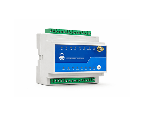 Módulo Relé RF Inalámbrico LoRa 8 Canales – Control Remoto Industrial hasta 7Km RS485 DIN Rail