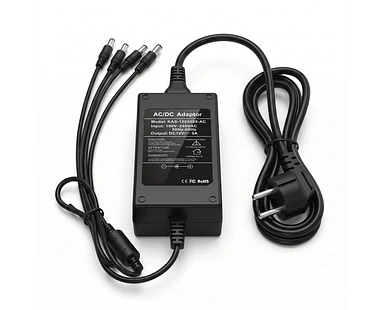Fuente de Poder 12VDC 5A para 4 Canales | para CCTV y LED