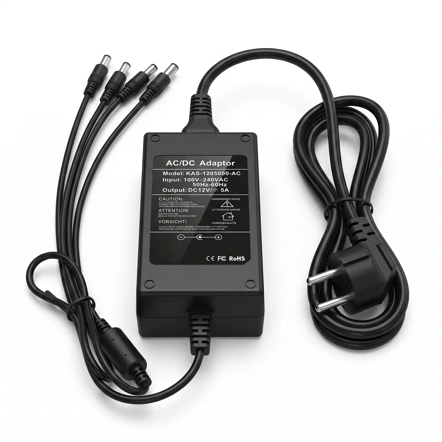 Fuente de Poder 12VDC 5A para 4 Canales | para CCTV y LED 1