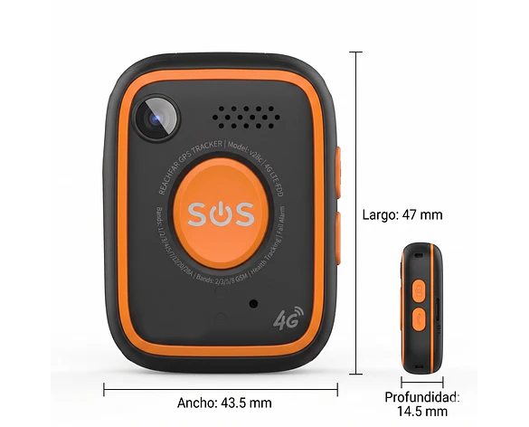 Rastreador GPS 4G Botón de Pánico Universal SOS para Niños, Adultos Mayores, Vehículos y Empresas