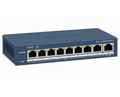 Switch Hikvision 8 Puertos PoE+ No Administrable 1000Mbps 60W | Red CCTV y Seguridad