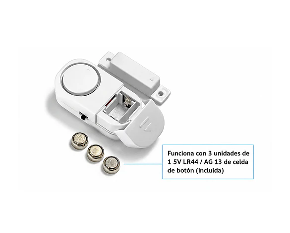 Alarma Magnética para Puertas y Ventanas 90dB Autónoma con Sensor Magnético – Seguridad Hogar Oficina