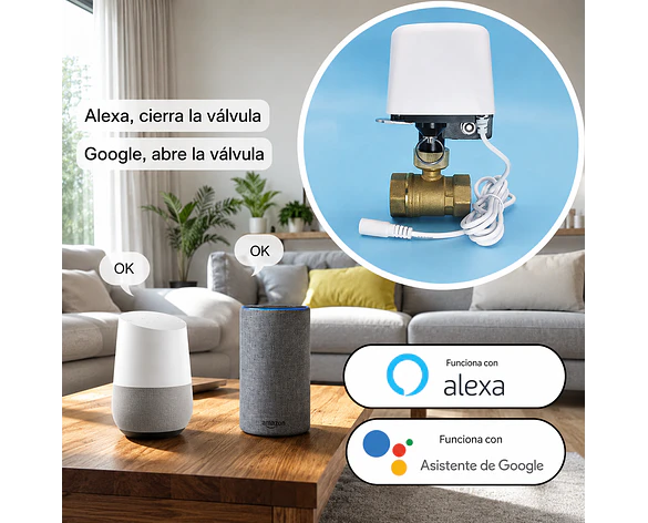 Válvula Inteligente Tuya Zigbee/WiFi para Agua 1/2