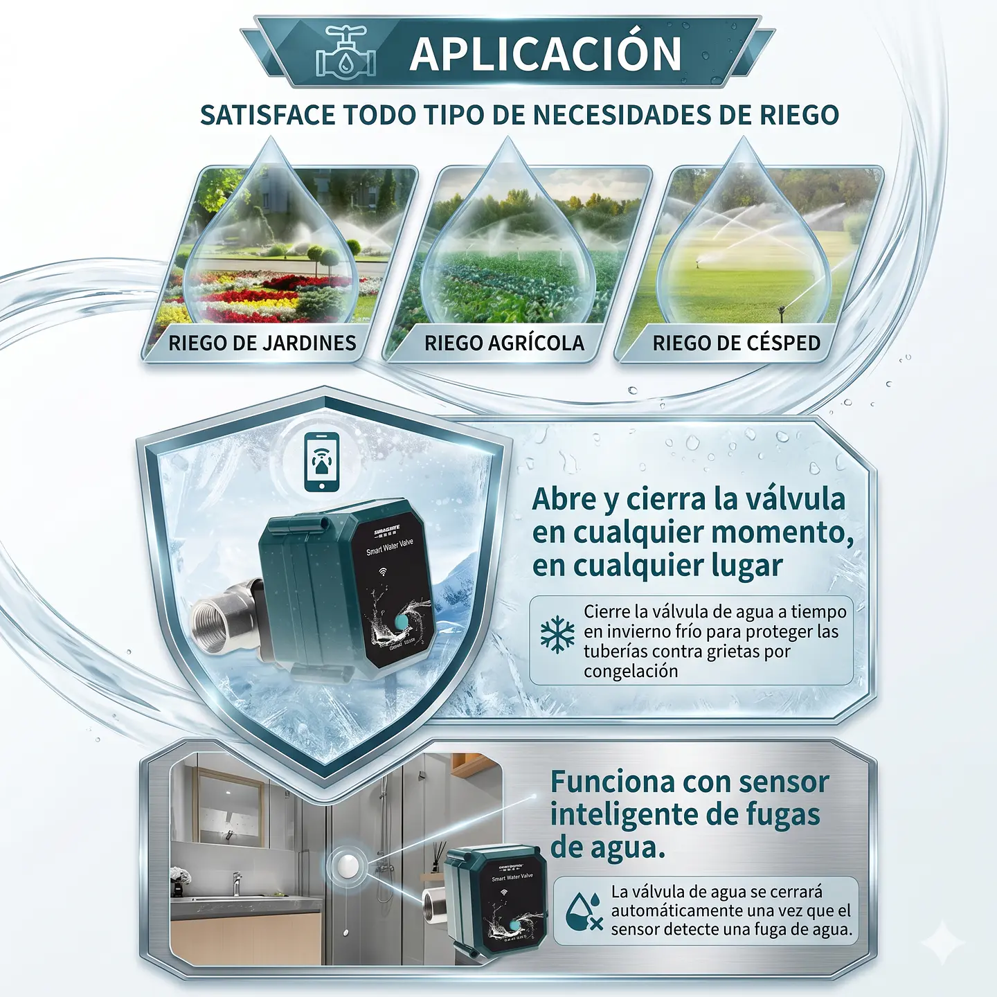 Válvula de Agua WiFi para Jardín y Control de Caudal 4