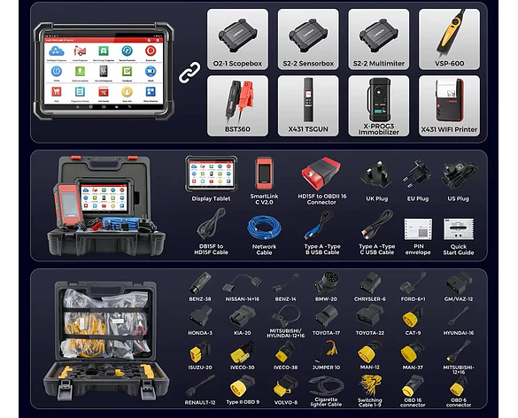 LAUNCH X431 PRO3S+ SmartLink HD – Escáner Automotriz Profesional para Autos y Camiones 12V / 24V