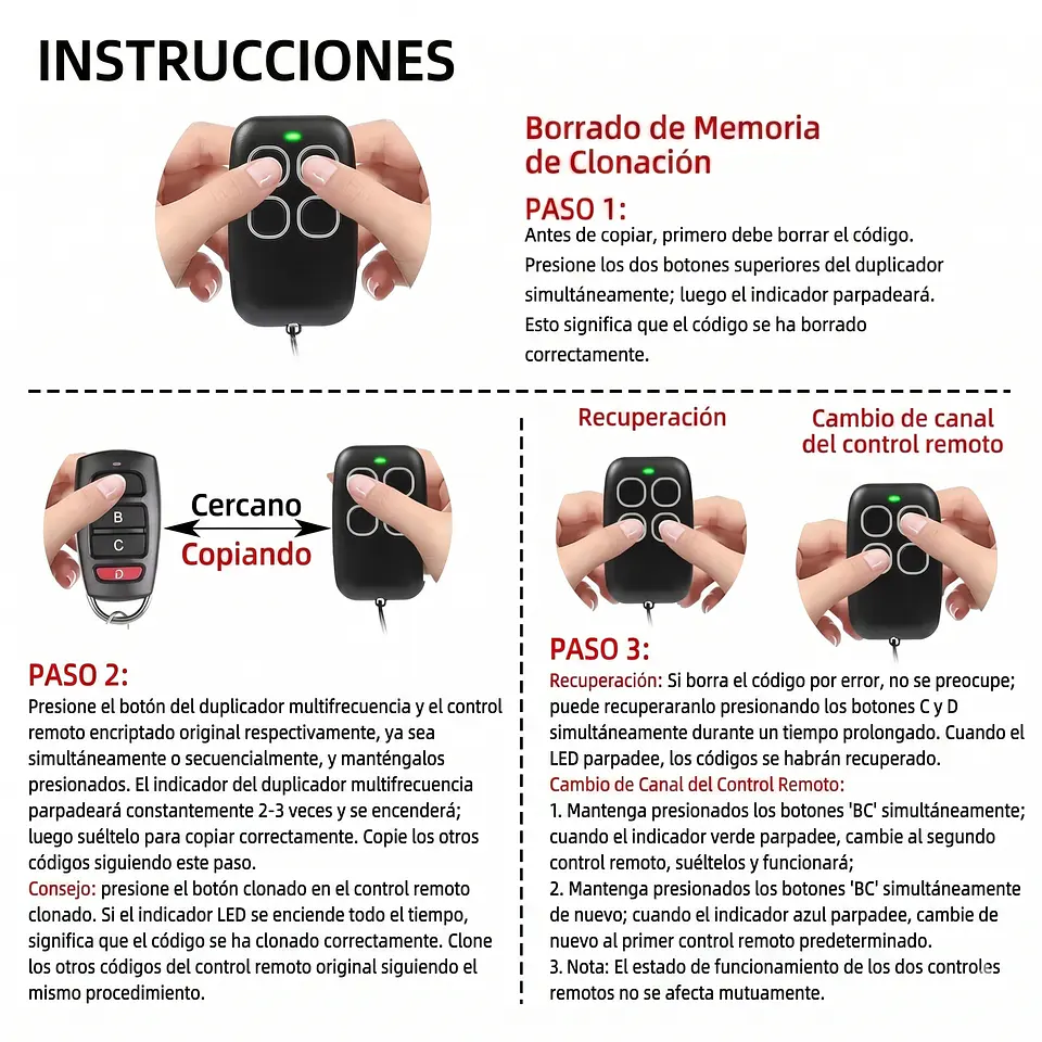 Duplicador Control Remoto Garaje Multifrecuencia 3