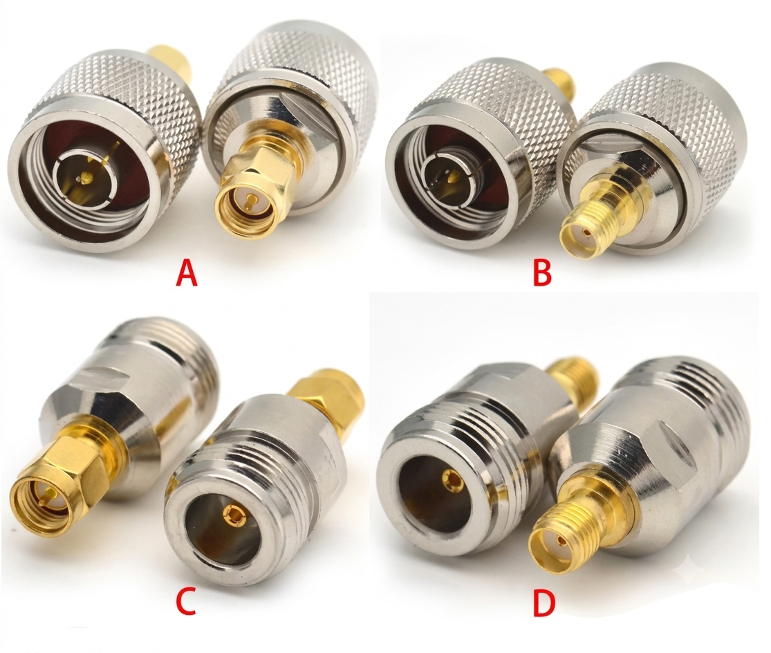 Adaptador Conector SMA a N Macho/Hembra de Cobre | Convertidor RF