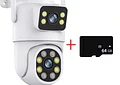 Cámara WiFi Tuya 5K 10MP Doble Lente PTZ con IA, Seguimiento Automático, Visión Nocturna Color, Audio Bidireccional y MicroSD 64GB Incluida