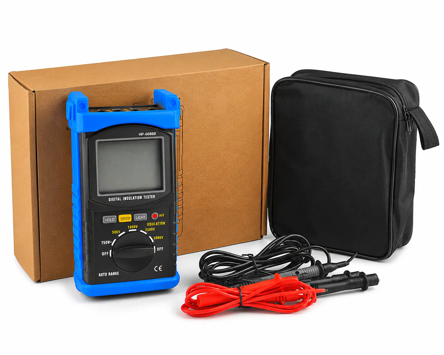 Probador de Aislamiento Digital HoldPeak HP-6688B 5000V | Megóhmetro Profesional de Alta Precisión 1