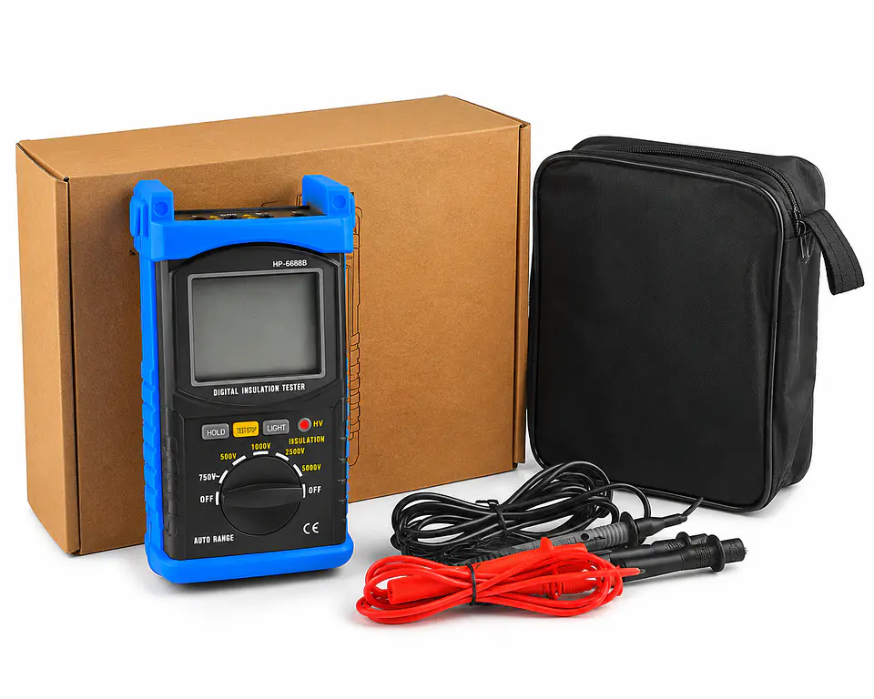 Probador de Aislamiento Digital HoldPeak HP-6688B 5000V | Megóhmetro Profesional de Alta Precisión 1