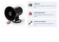 Sirena alarma exterior 12V 15W alta potencia