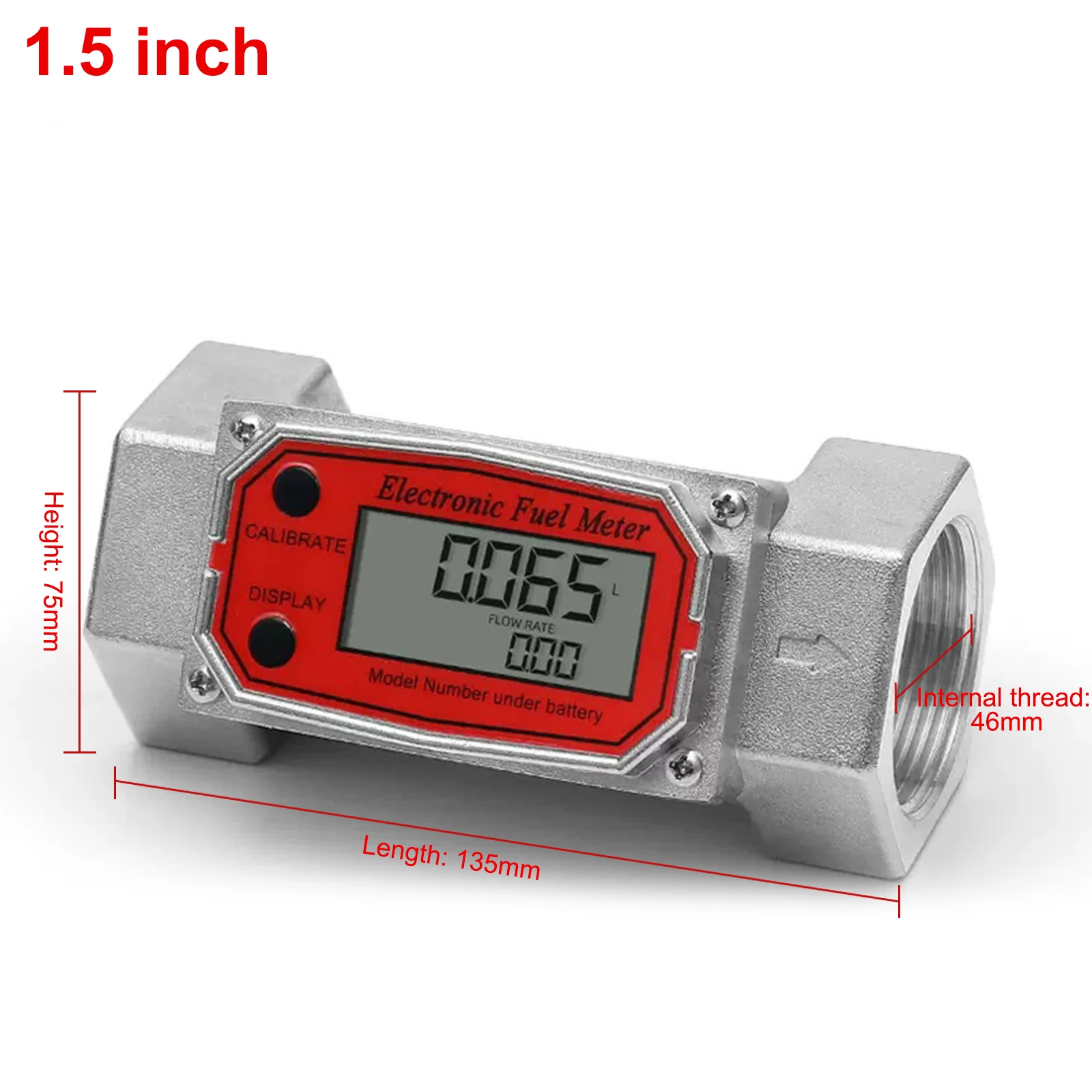 Medidor de flujo digital para combustible y agua 1.5 Pulgadas