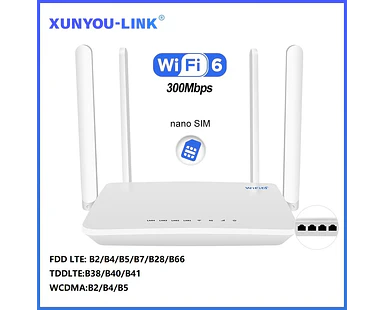 Router WiFi 4G LTE 300Mbps para 32 Dispositivos