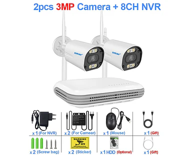 Sistema CCTV Inalámbrico 8 Canales 3MP HD