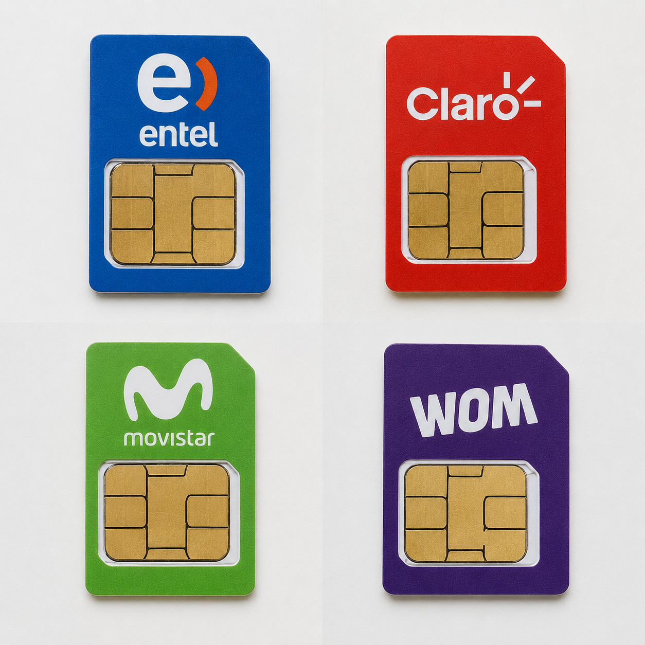Chip Prepago Sim Card Entel Claro Movistar Wom