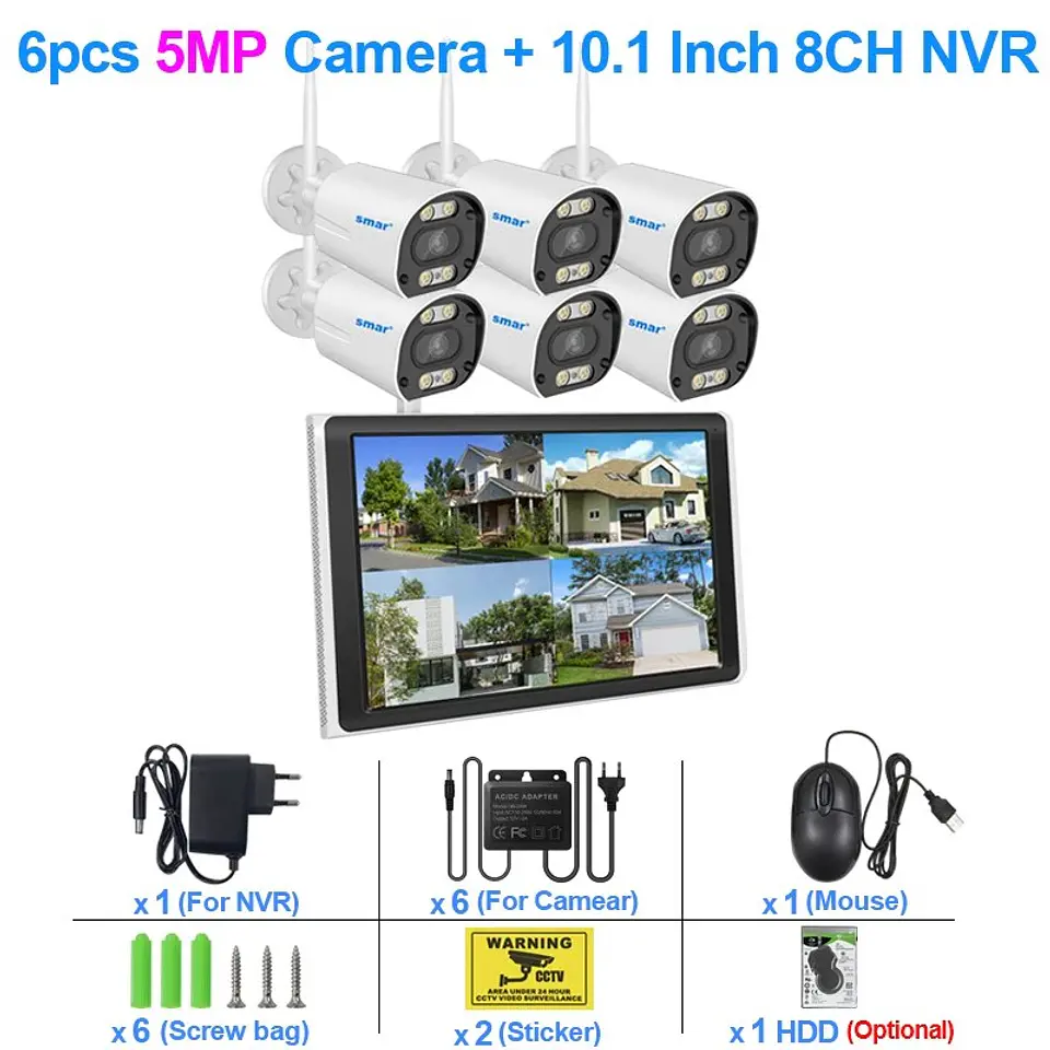 Kit de Cámaras WiFi NVR 8CH 5MP/3MP - Visión Nocturna a Color y Detección Humana 9