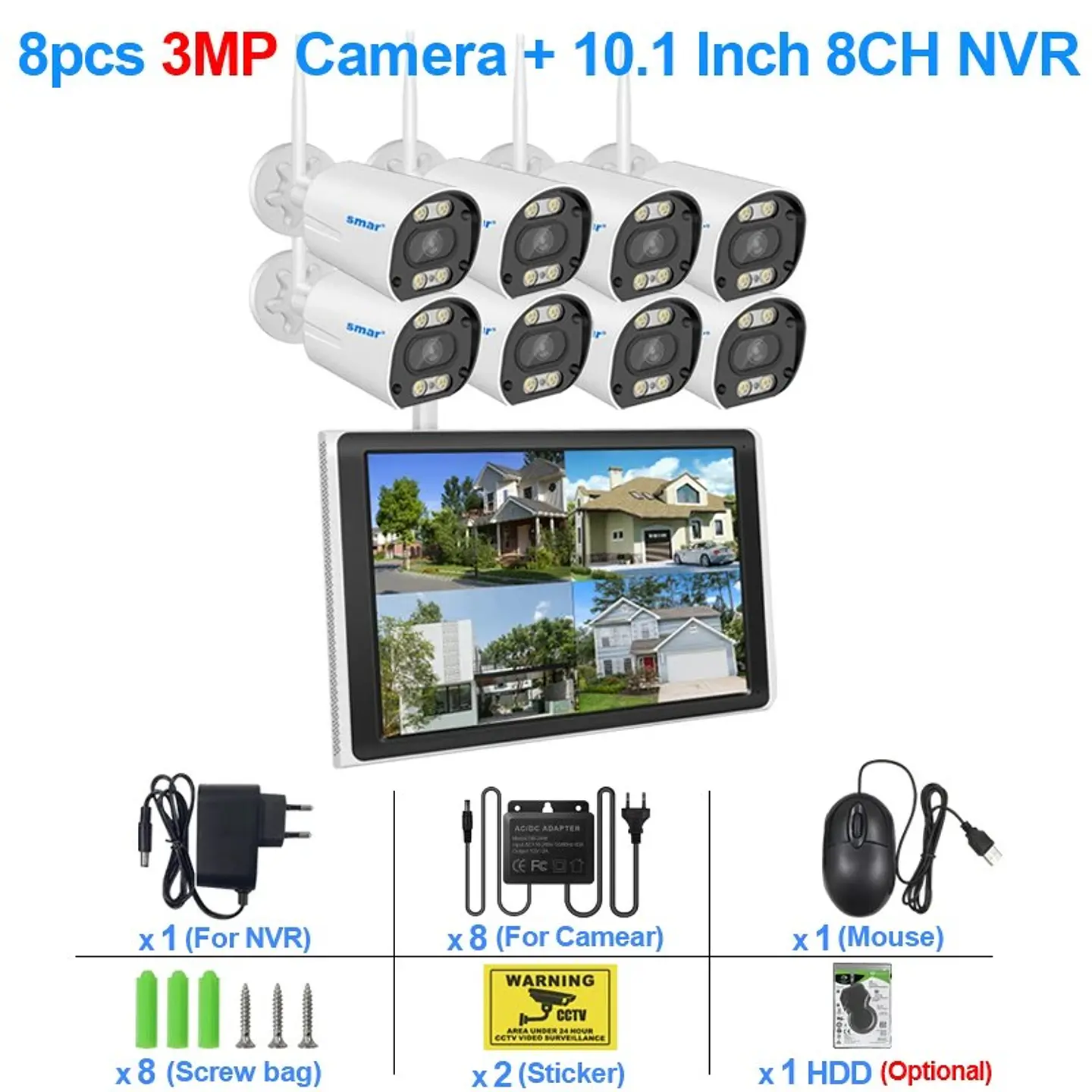 Kit de Cámaras WiFi NVR 8CH 5MP/3MP - Visión Nocturna a Color y Detección Humana 10