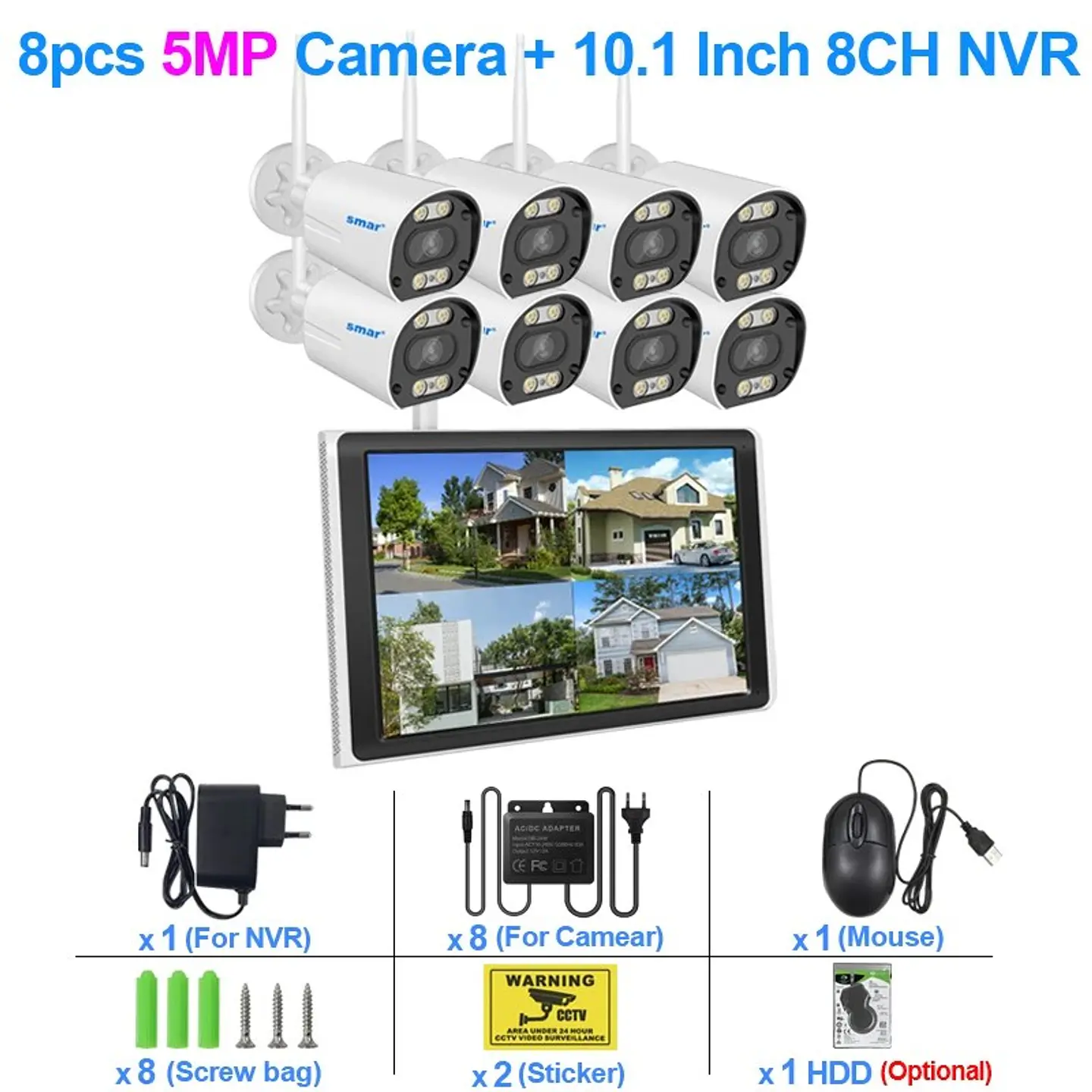 Kit de Cámaras WiFi NVR 8CH 5MP/3MP - Visión Nocturna a Color y Detección Humana 11