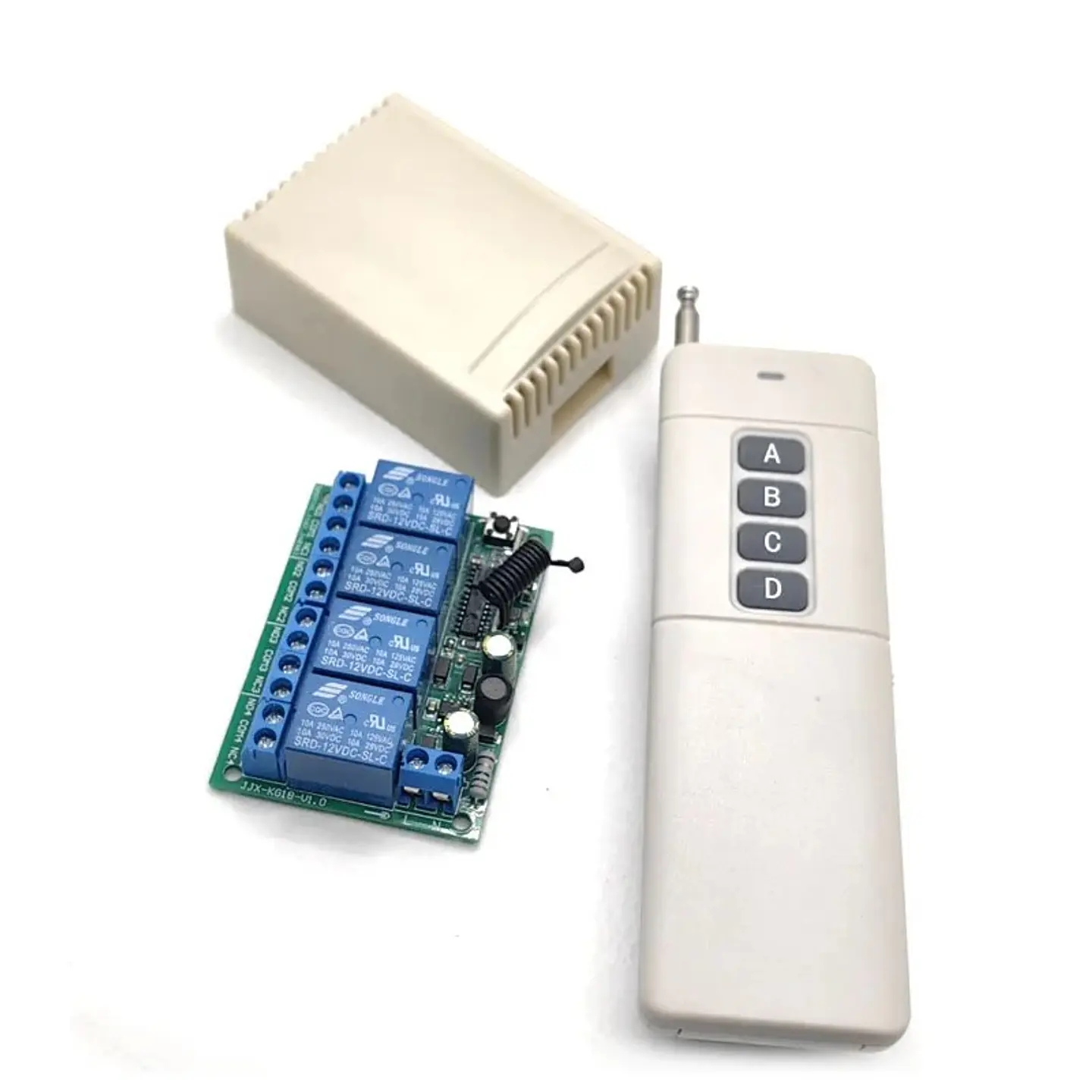 Interruptor de Control Remoto Inalámbrico 4 Canales RF 433MHz AC 85-256V 10A 7