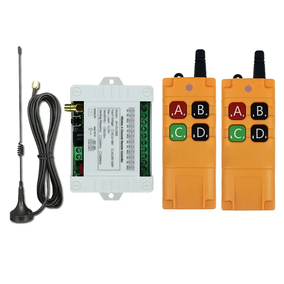 Interruptor remoto inalámbrico 4CH 433MHz 5