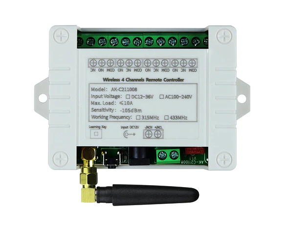 Interruptor remoto inalámbrico 4CH 433MHz