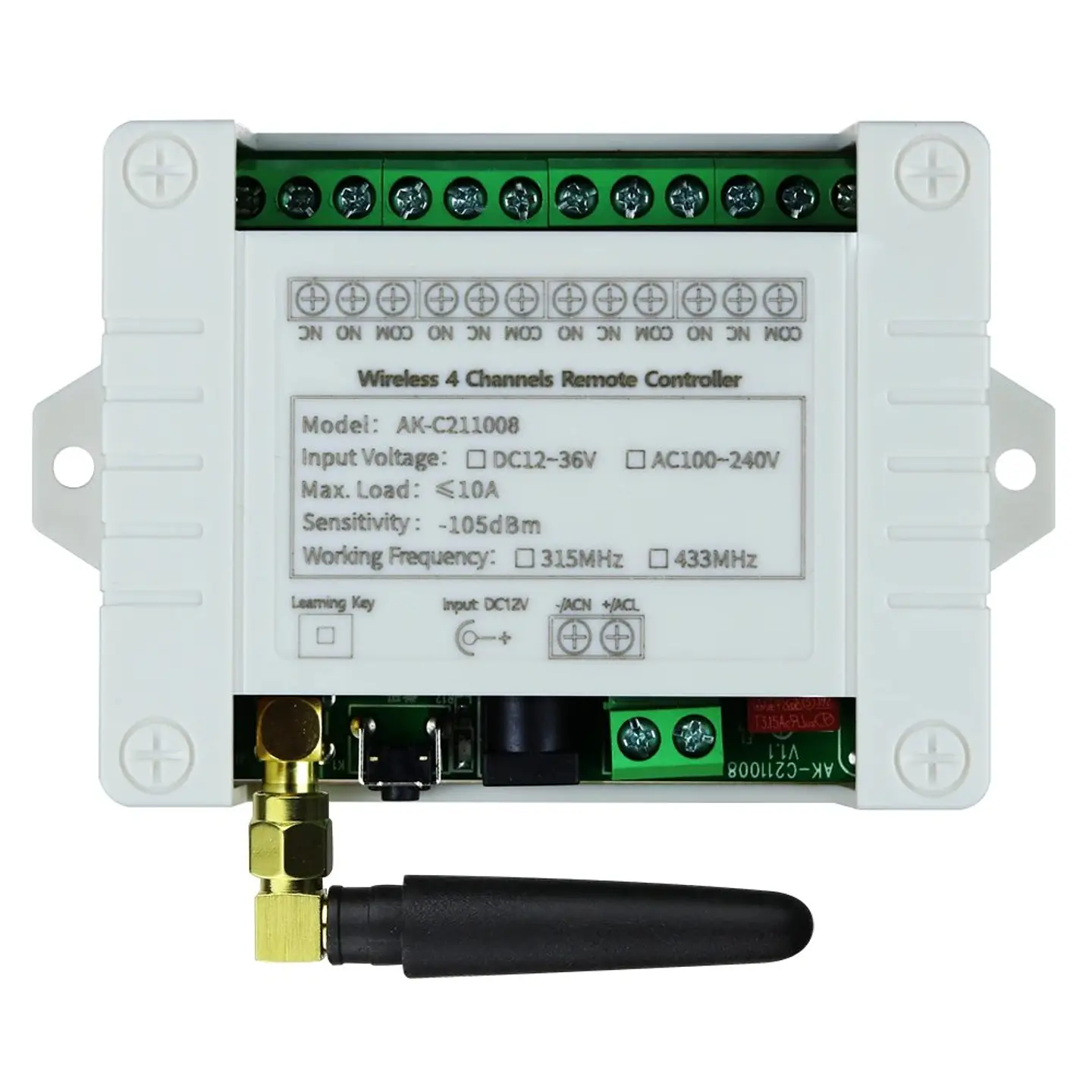 Interruptor remoto inalámbrico 4CH 433MHz 7