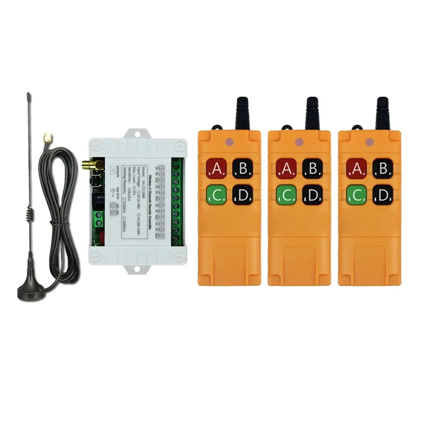 Interruptor remoto inalámbrico 4CH 433MHz 4