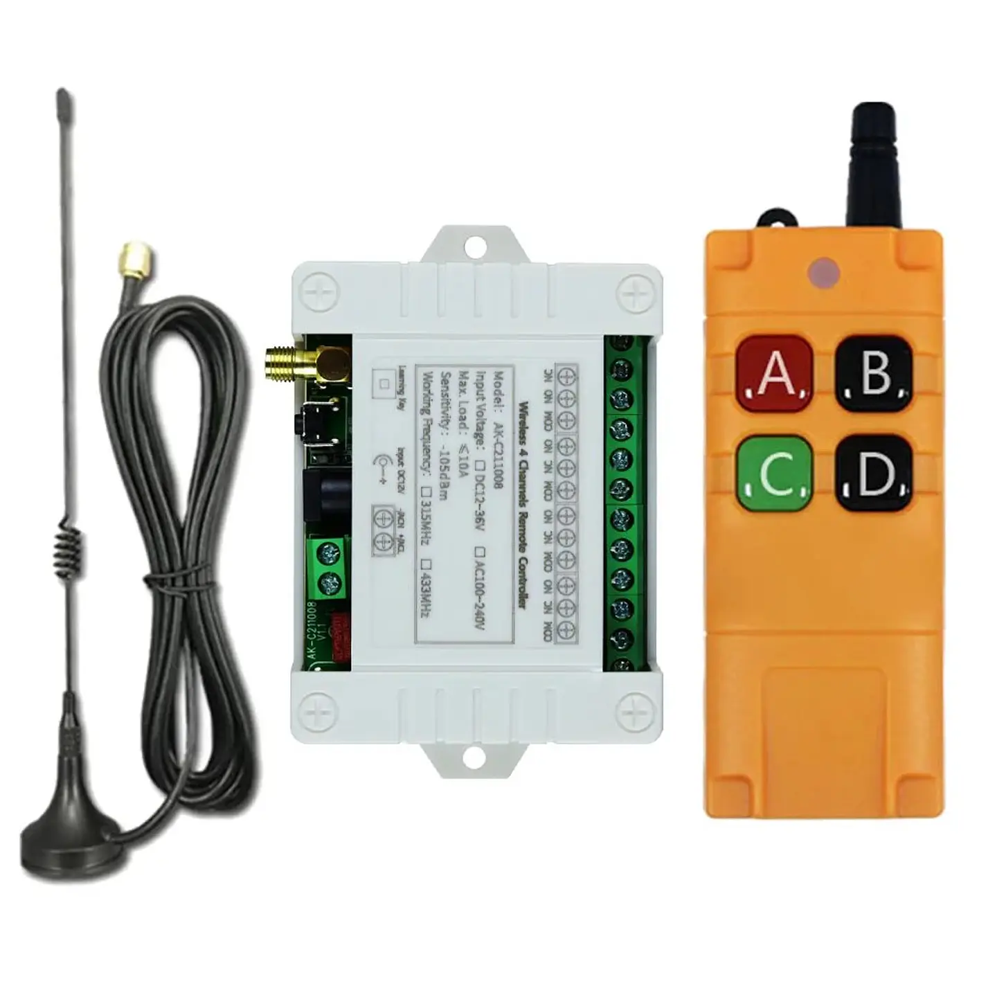 Interruptor remoto inalámbrico 4CH 433MHz 6