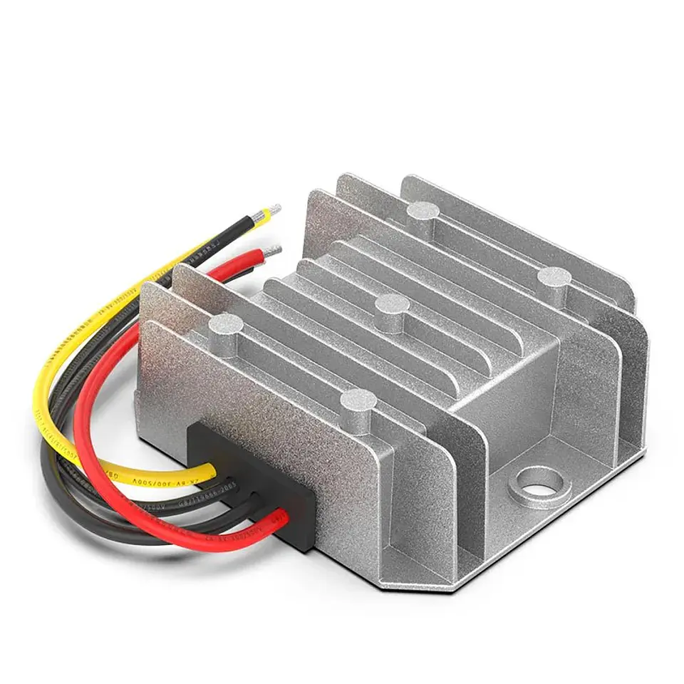Convertidor de voltaje de 12VDC a 15VDC potente y resistente al agua aluminio hasta 75W 2