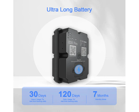 Rastreador GPS 4G WanWayTech S20 Pro - Batería 7500mAh, Tiempo Real e Historial