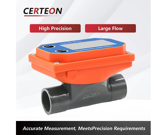 Medidor de Flujo Digital PVC Tipo Turbina DN15-DN80 - Pantalla LCD y Salida NPN