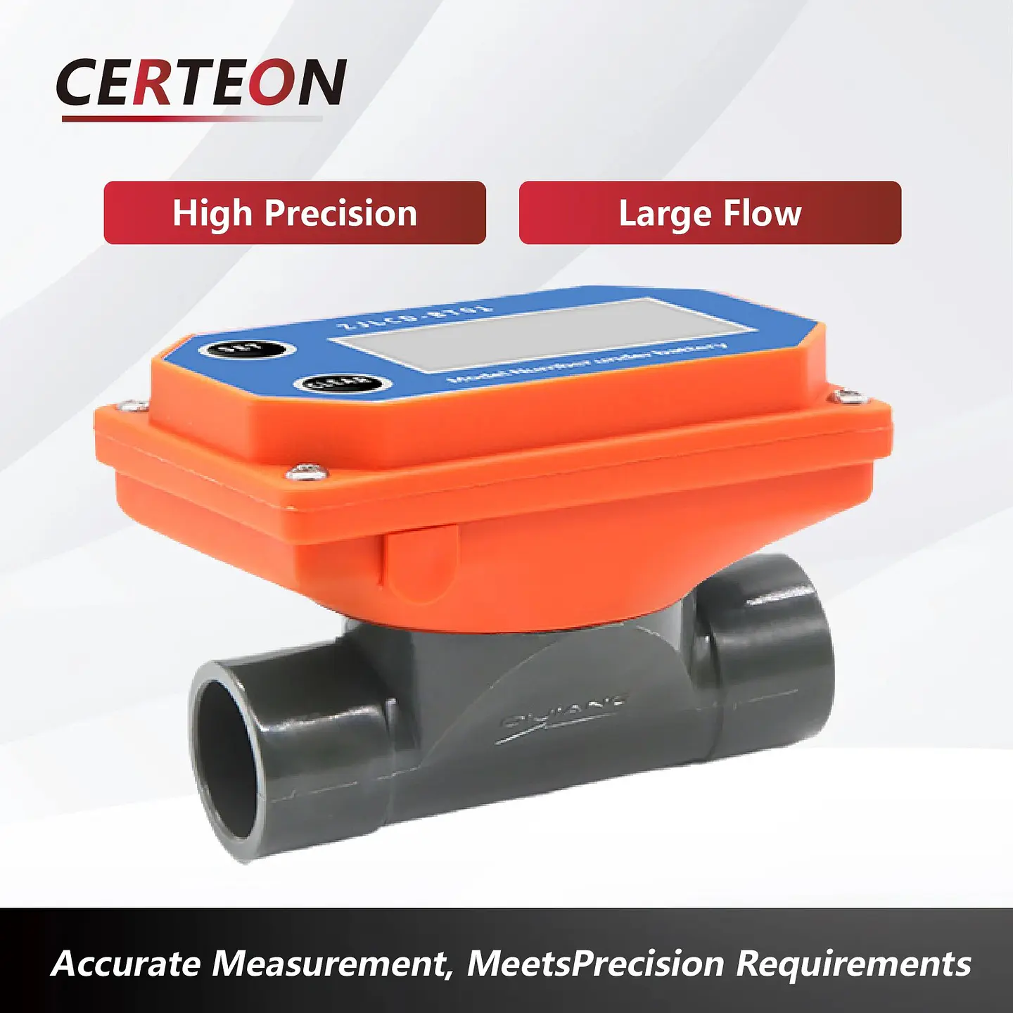 Medidor de Flujo Digital PVC Tipo Turbina DN15-DN80 - Pantalla LCD y Salida NPN 3