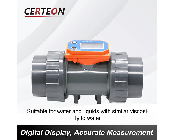 Medidor de Flujo Digital PVC Tipo Turbina DN15-DN80 - Pantalla LCD y Salida NPN