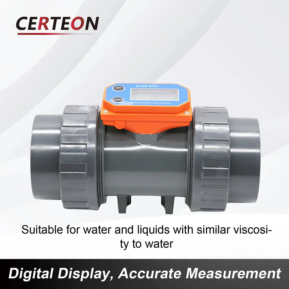 Medidor de Flujo Digital PVC Tipo Turbina DN15-DN80 - Pantalla LCD y Salida NPN 4