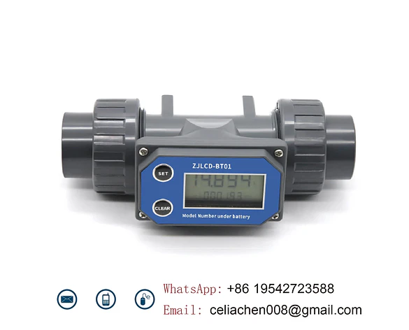 Medidor de Flujo Digital PVC Tipo Turbina DN15-DN80 - Pantalla LCD y Salida NPN