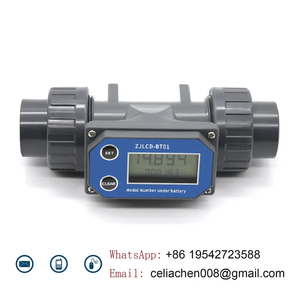Medidor de Flujo Digital PVC Tipo Turbina DN15-DN80 - Pantalla LCD y Salida NPN 6