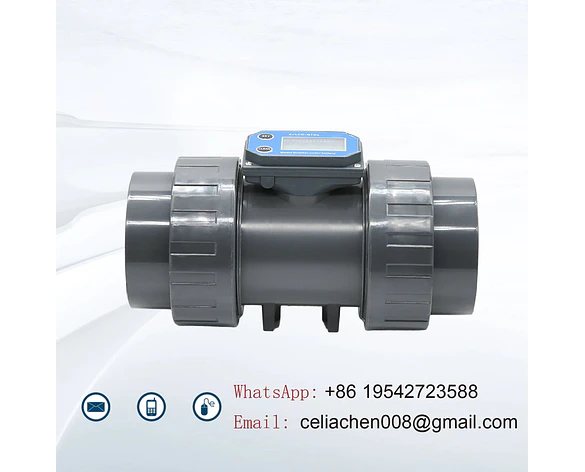 Medidor de Flujo Digital PVC Tipo Turbina DN15-DN80 - Pantalla LCD y Salida NPN