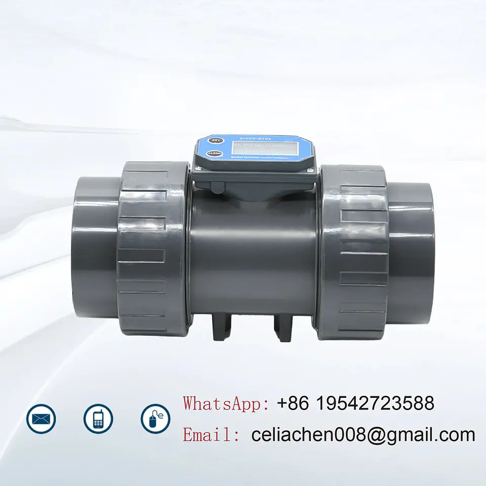 Medidor de Flujo Digital PVC Tipo Turbina DN15-DN80 - Pantalla LCD y Salida NPN 7
